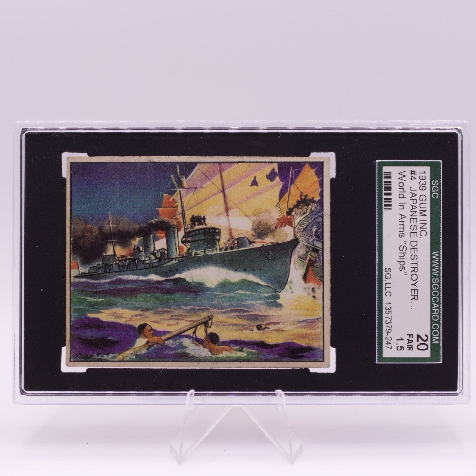 1939 Gum Inc World in Arms Ships #4 Japanese Destroyer Fubuki SGC 1.5 FAIR