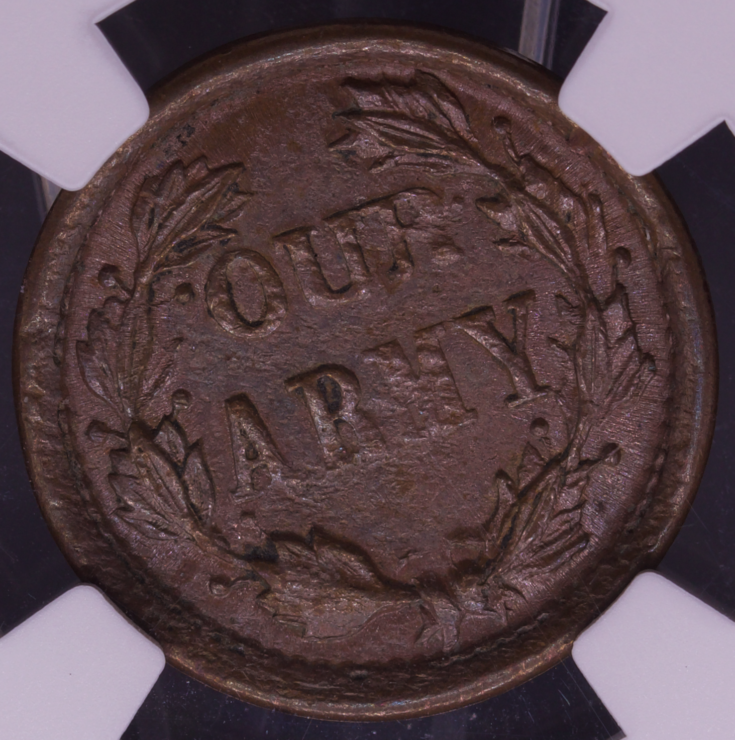 1861 - 1865 Civil War Token “OUR ARMY” F-50/335a NGC MS 65 BN