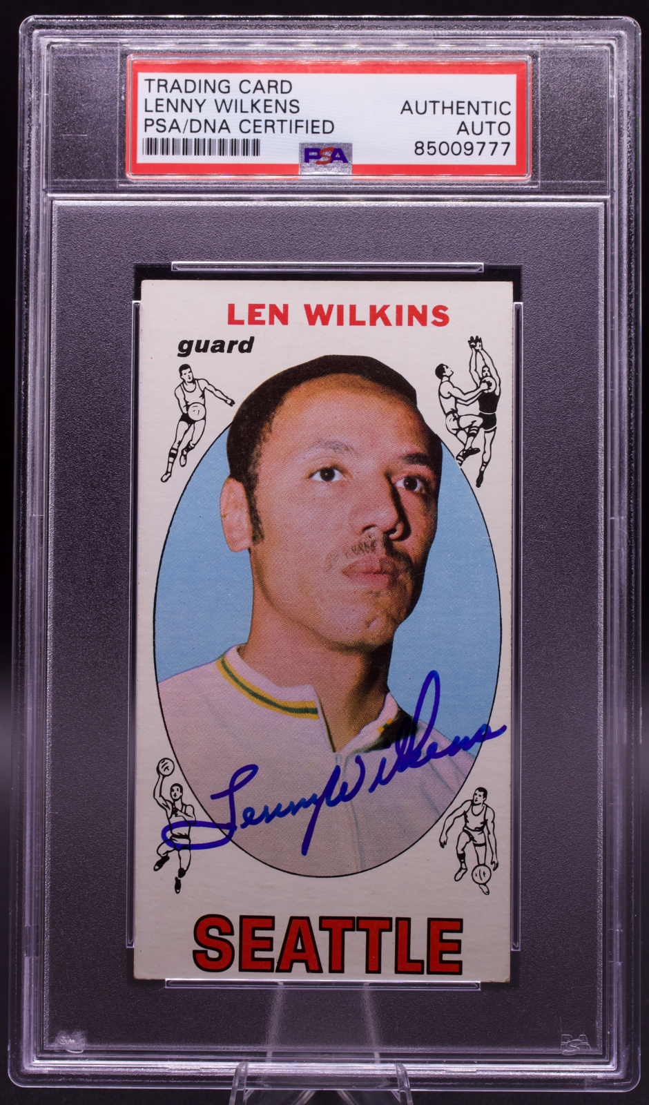 1969 Topps Len Wilkens #44 PSA Authentic Auto Signed Seattle Tallboy Vintage