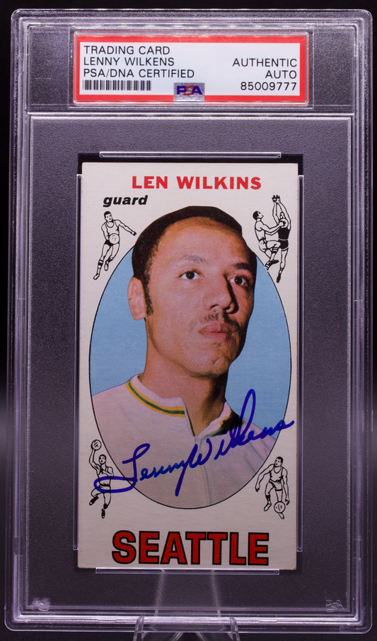 1969 Topps Len Wilkens #44 PSA Authentic Auto Signed Seattle Tallboy Vintage