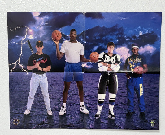 1992 Classic Four Sport Draft Pick Promo Poster 17x22 Shaquille O’Neal Shaq
