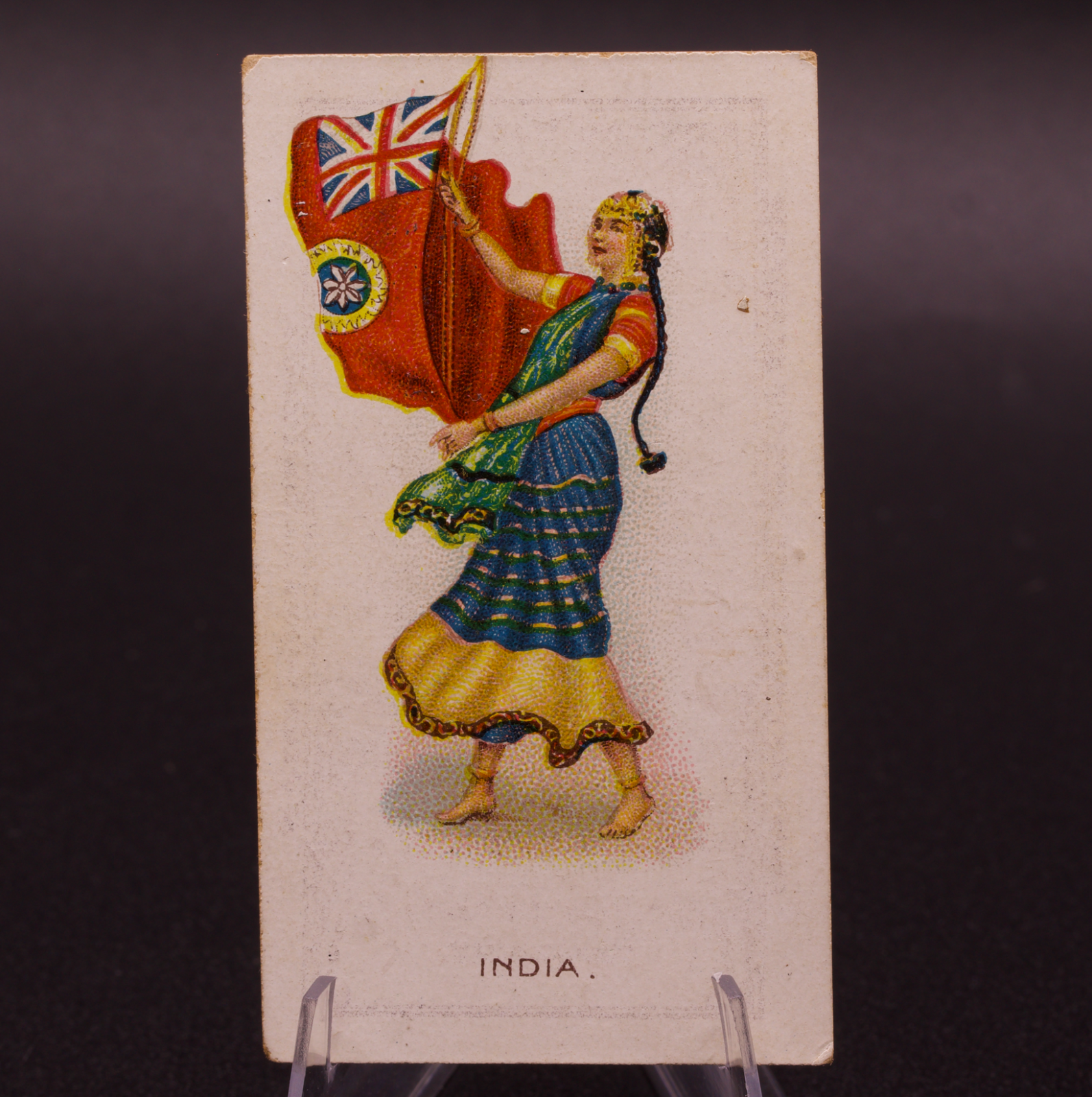 1908 Wills Flag Girls of All Nations India No. 14 Capstan Navy Cut Cigarette