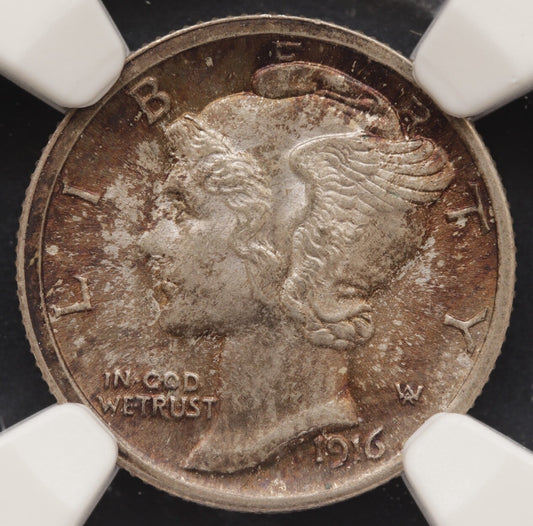 1916 Mercury Dime NGC MS64 10C Silver Coin First Year Issue 
