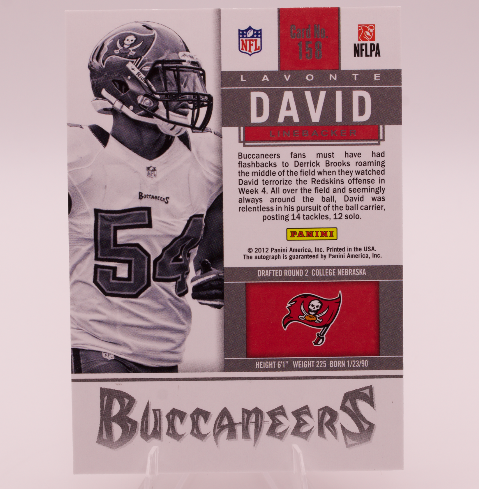 2012 Panini Contenders Lavonte David Rookie Ticket Autograph RC #158 Buccaneers