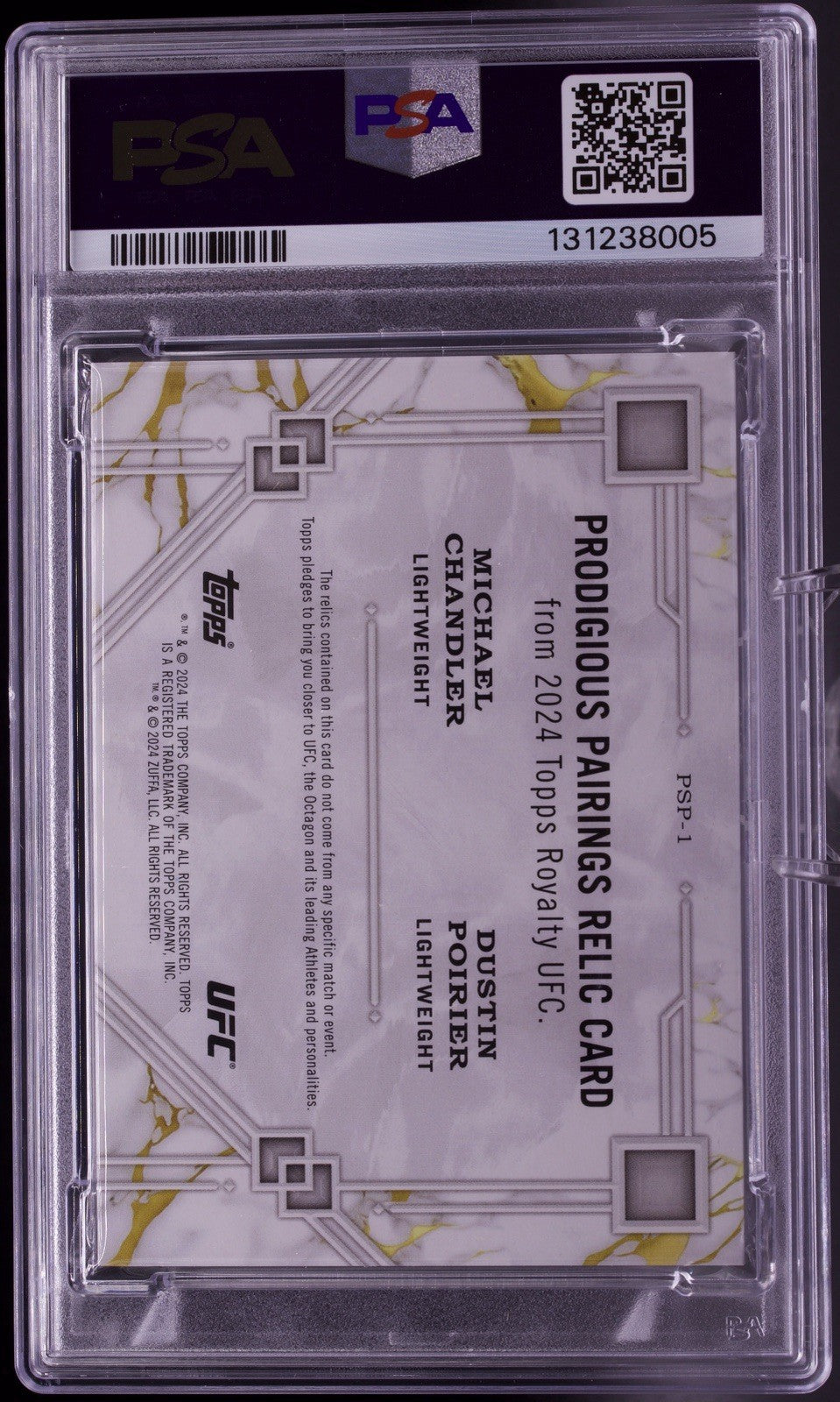 2024 Topps Royalty UFC Chandler/Poirier DUAL RELIC /99 #PSP1 PSA 10 POP 1