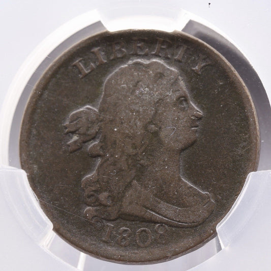1808 Draped Bust Half Cent CAC VG Details Corrosion Early US Copper Coinage