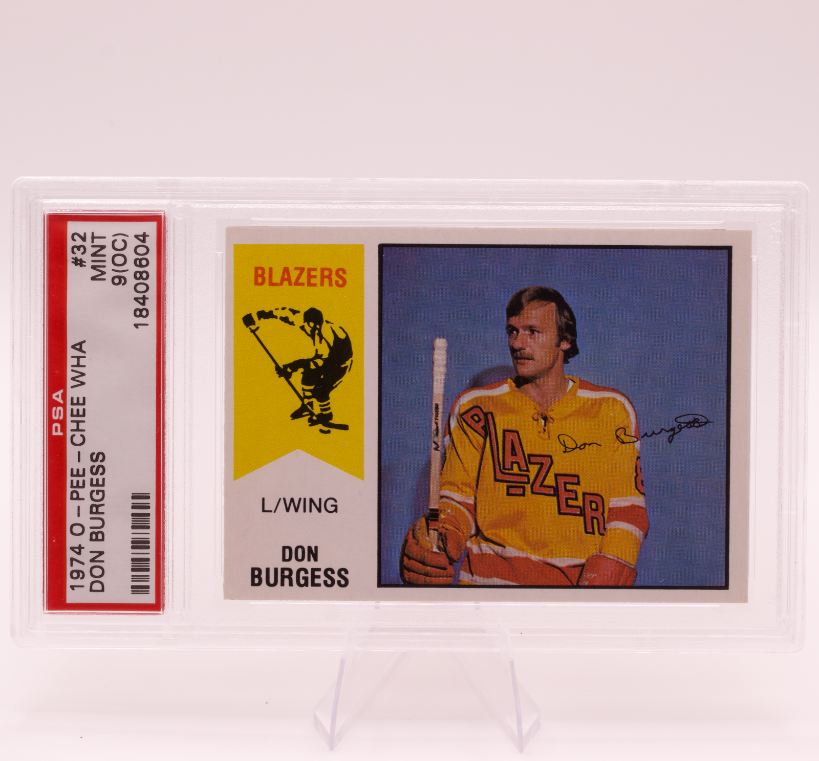 1974 O-Pee-Chee WHA Don Burgess #32 PSA 9 OC MINT Vancouver Blazers Hockey