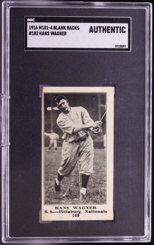 Honus Wagner 1916 M101-4 #182 SGC Authentic HOF Pittsburgh Pirates Vintage Card