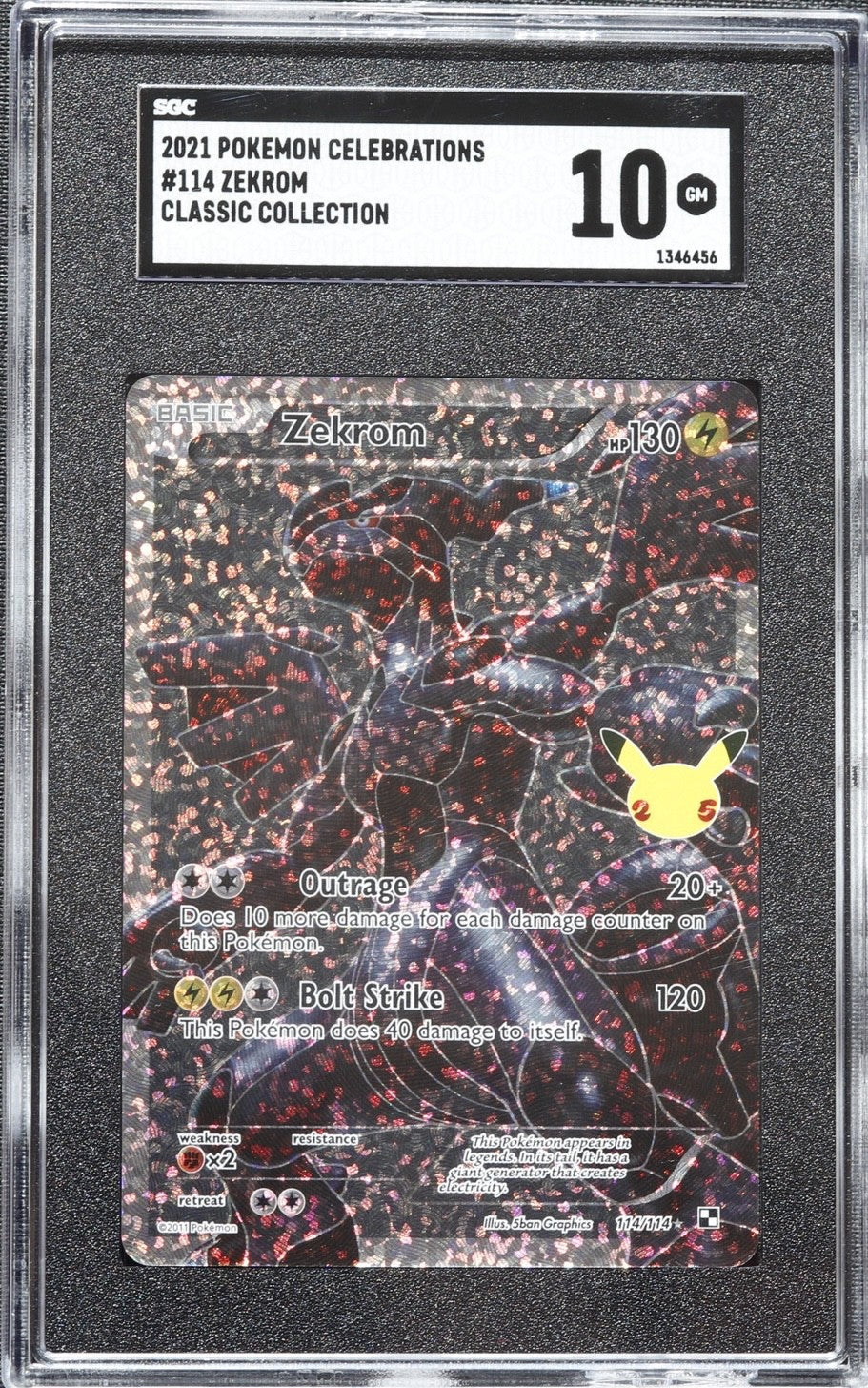 2021 Pokemon Celebrations Zekrom Classic Collection 10 GEM MINT Full Art 114/114
