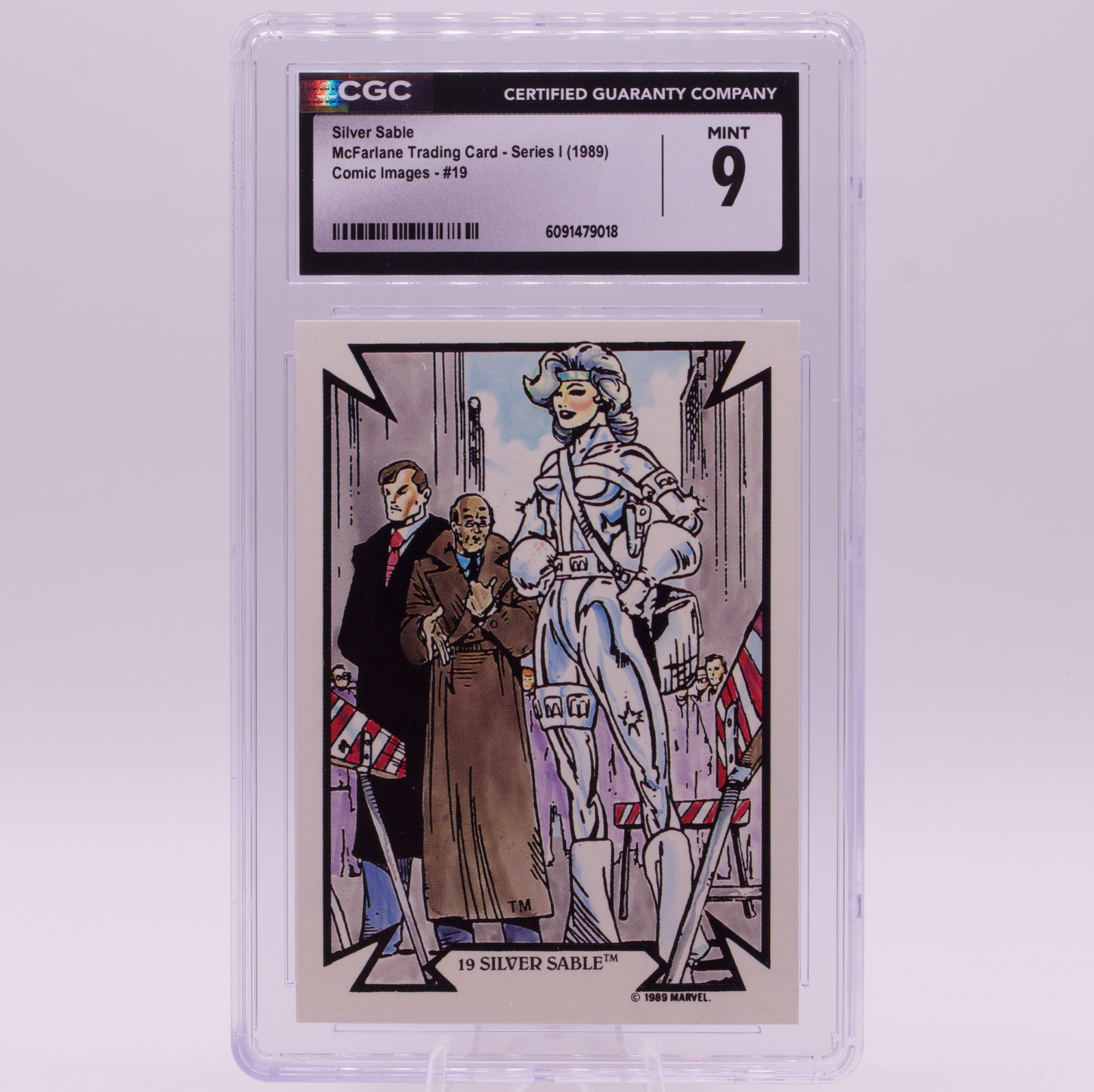 1989 McFarlane Comic Images Silver Sable #19 CGC 9 MINT Marvel Trading Card