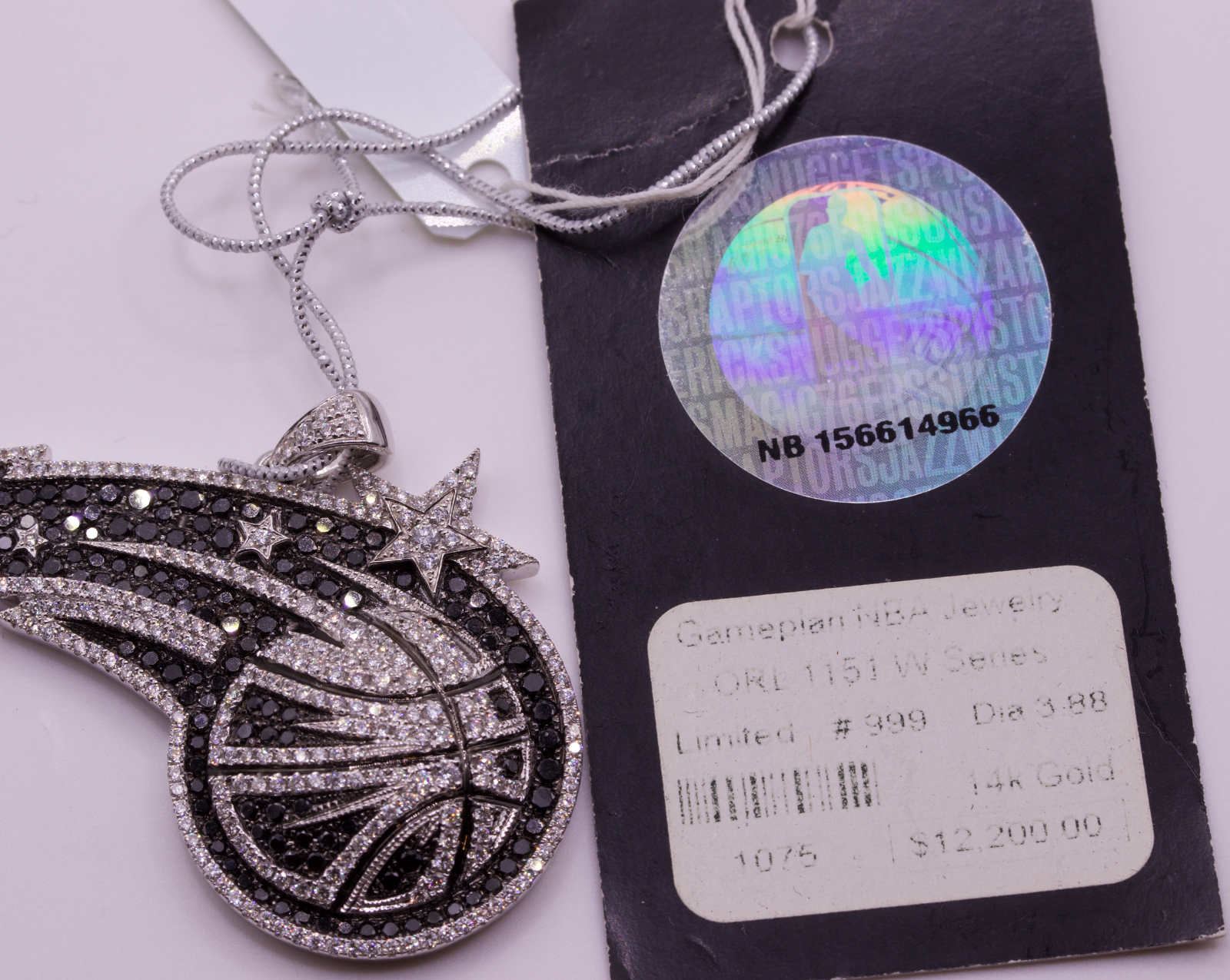 Orlando Magic Gameplan NBA Pendant 14K White Gold 3.88ctw Diamonds