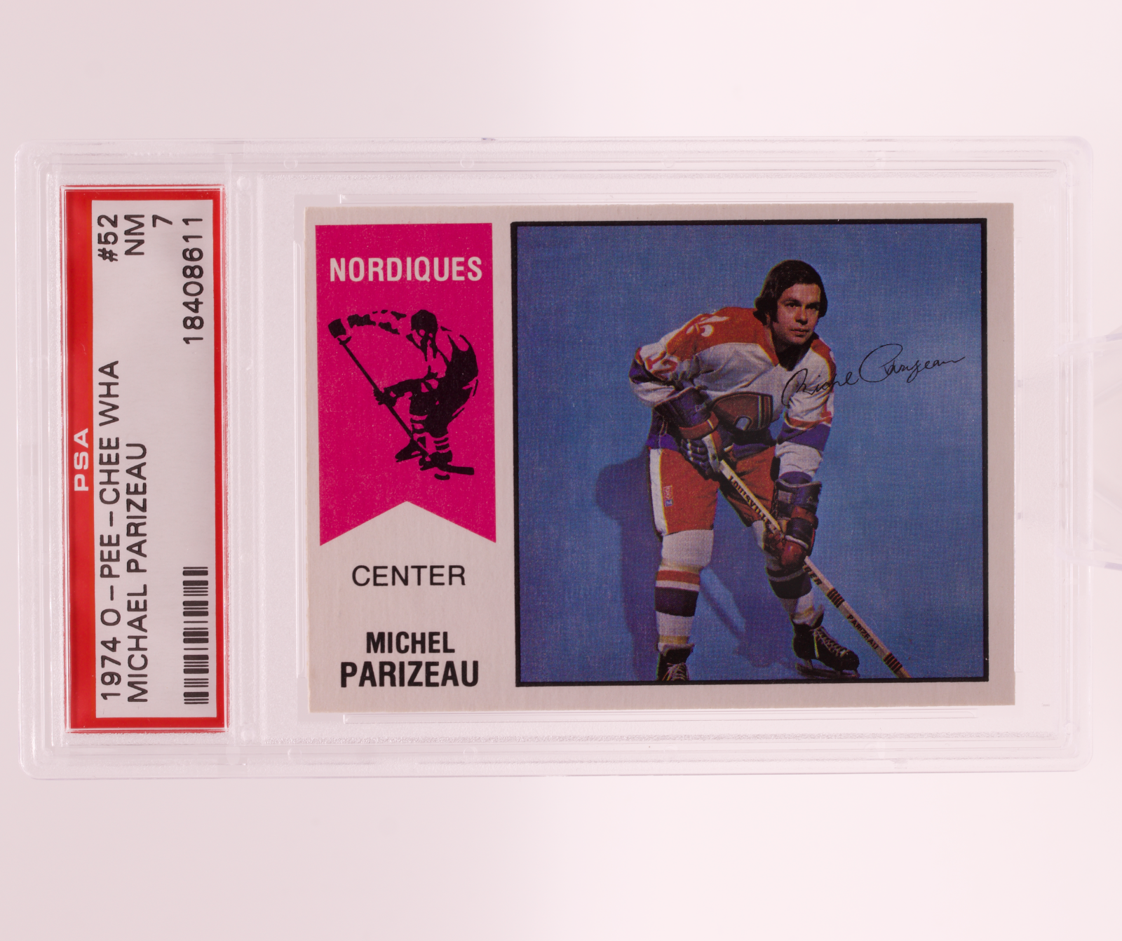 1974 O-Pee-Chee WHA Michel Parizeau #52 PSA 7 NM Quebec Nordiques Vintage OPC