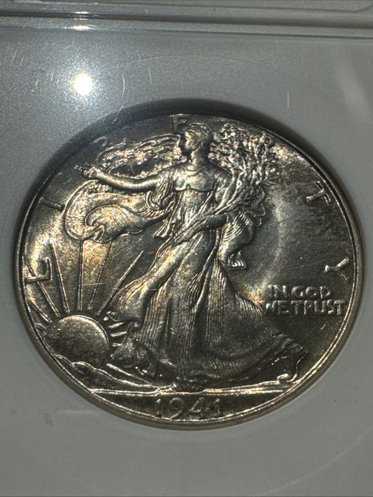 1941 Walking Liberty Half Dollar – ANACS Certified MS62 – 90% Silver U.S. Coin