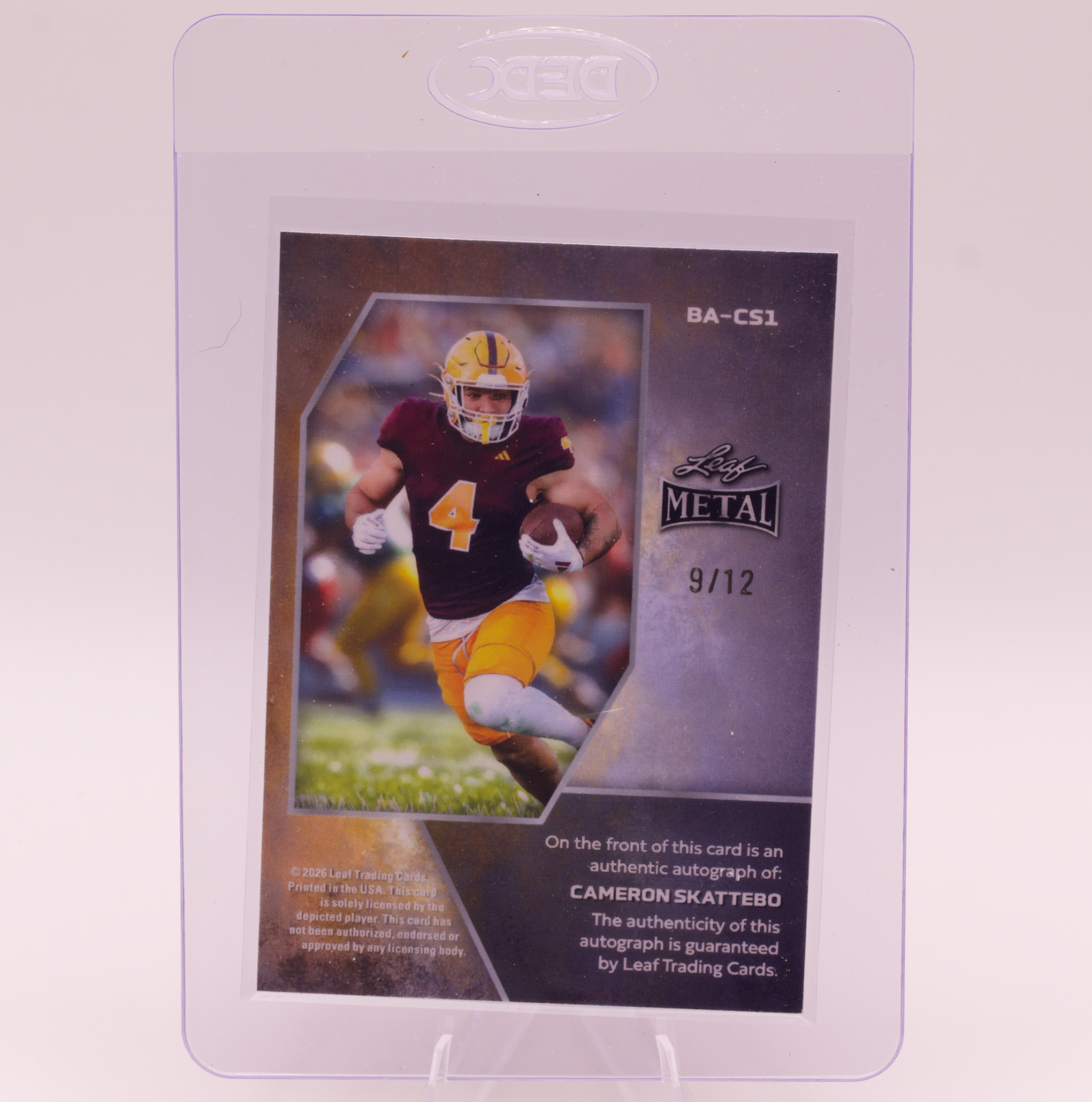 2026 Leaf Metal Cameron Skattebo Autograph /12 Arizona State Sun Devils Giants