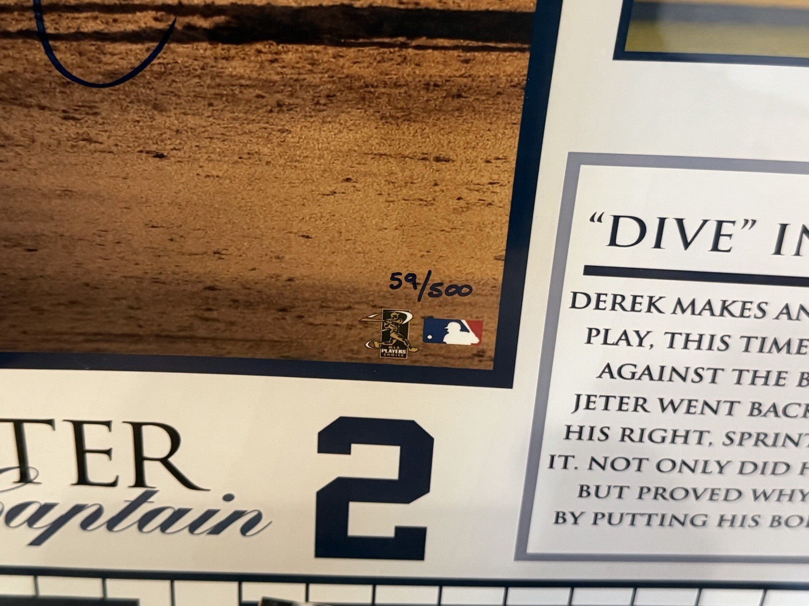 Derek Jeter Autograph Framed 38x26 Display /500 HOF Yankees Steiner Memorabilia