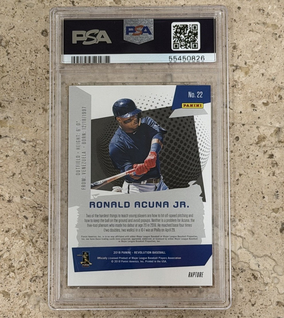 2018 Ronald Acuna Jr Panini Chronicles Revolution Rapture RC #22 PSA 10 GEM MT