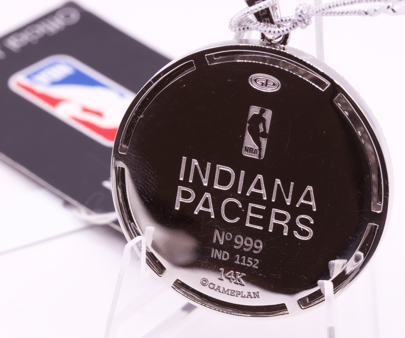 Indiana Pacers NBA Gameplan 14K White Gold Diamond Pendant 3.56ctw
