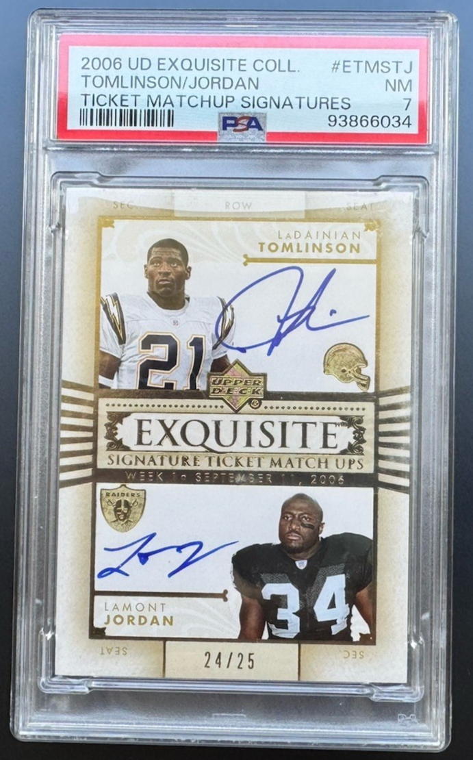 2006 UD Exquisite Ticket Matchup PSA 7 • Tomlinson & Jordan Auto /25 • Dual AFC