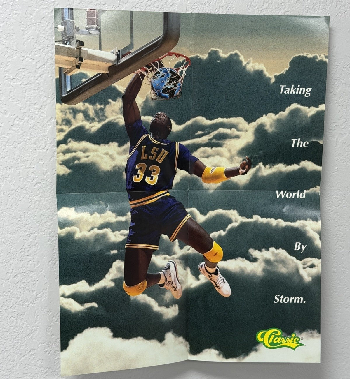 Shaquille O’Neal Shaq LSU Tigers Classic Taking The World By Storm Poster 17x22