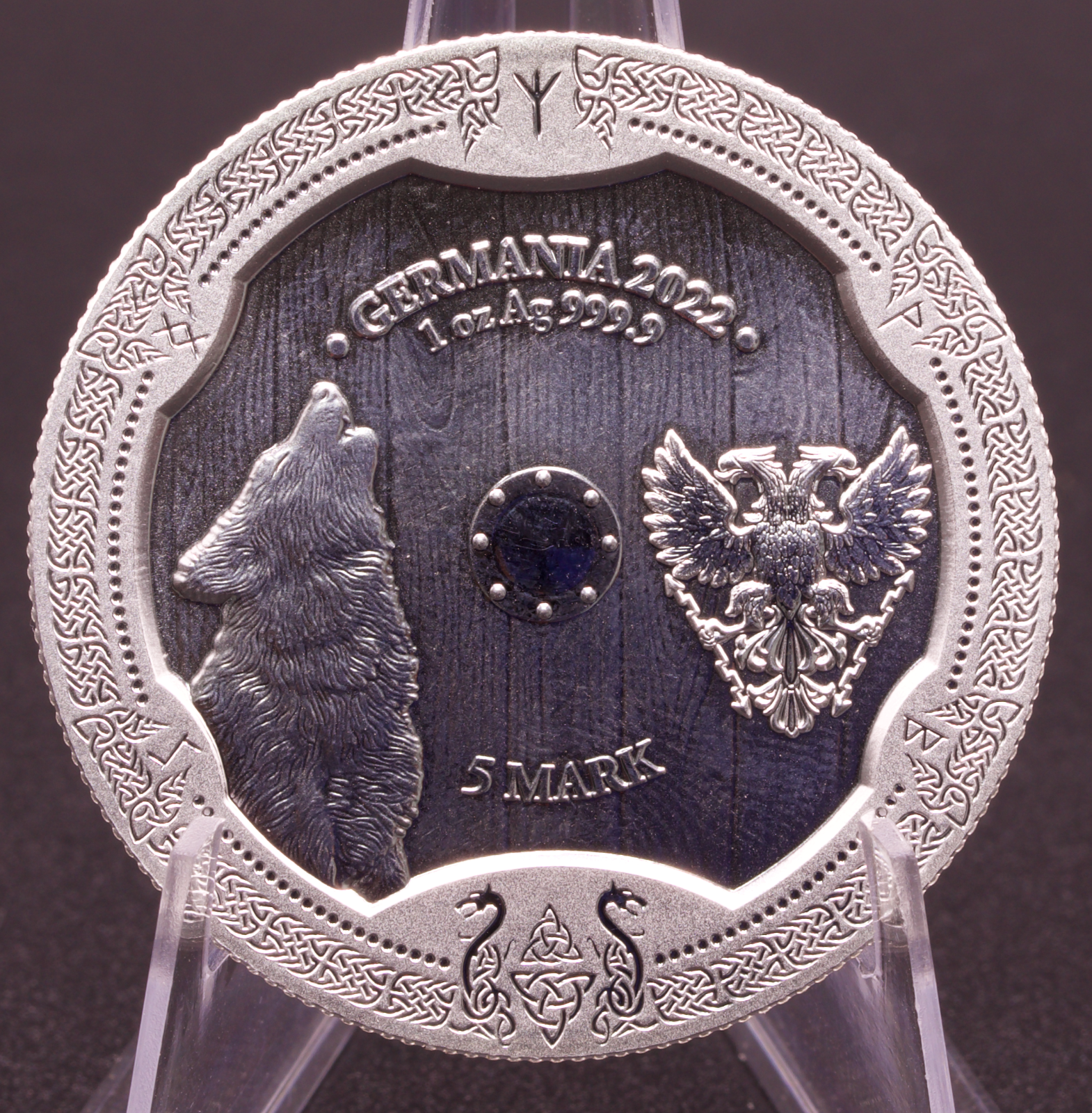 2022 Germania Mint Valkyries Hildegard 1 oz .9999 Silver 5 Mark BU with COA