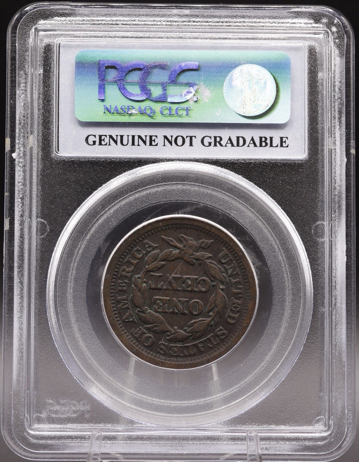 1849 Braided Hair Large Cent PCGS Genuine Early US Large Copper Penny Coin
