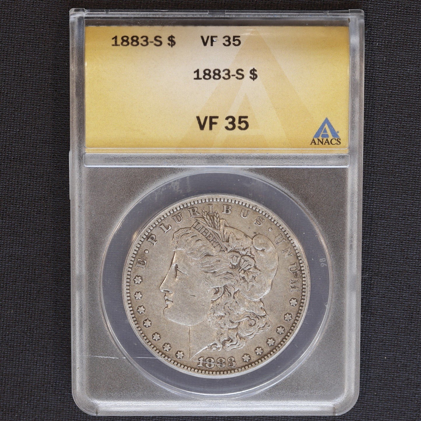 1883-S Morgan Silver Dollar $1 ANACS VF35  • Semi key Date • San Francisco Mint