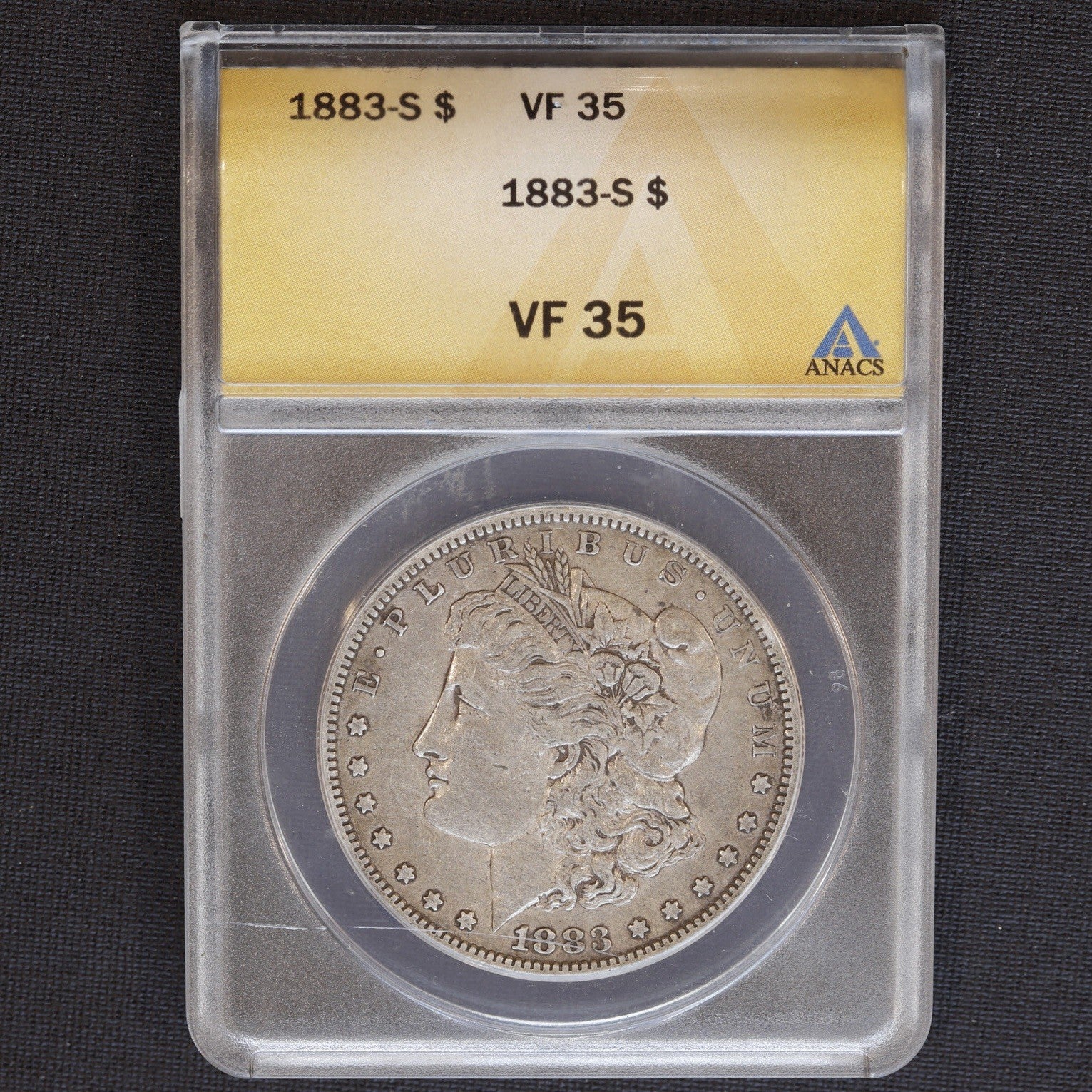 1883-S Morgan Silver Dollar $1 ANACS VF35  • Semi key Date • San Francisco Mint