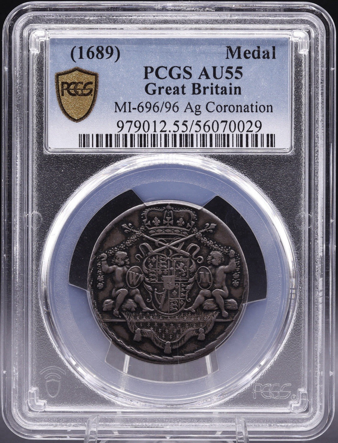 1689 Great Britain Coronation Silver Medal PCGS AU55 • Top Pop