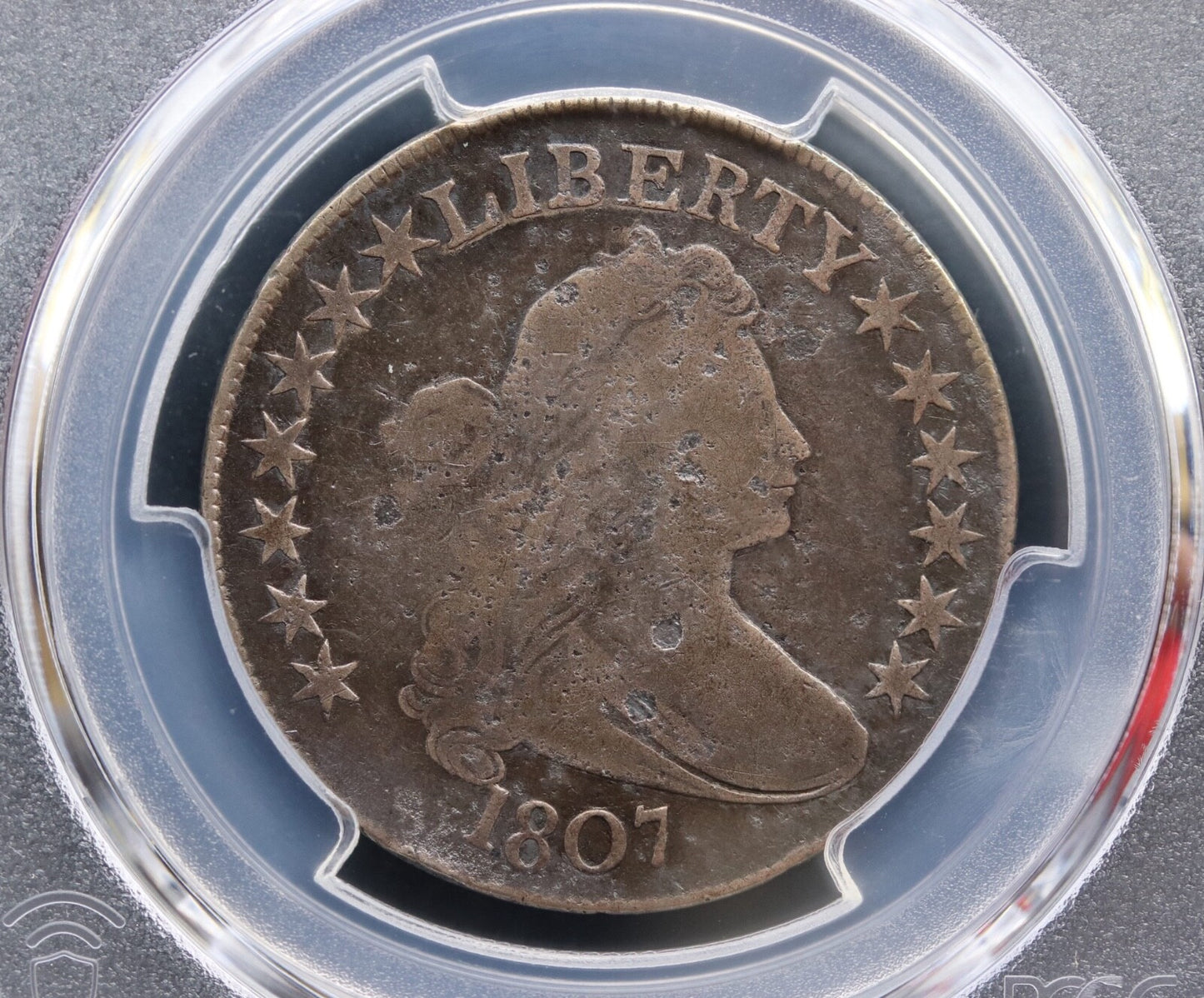 1807 Draped Bust Half Dollar PCGS Good Details Env Dam O-105 R1 50C