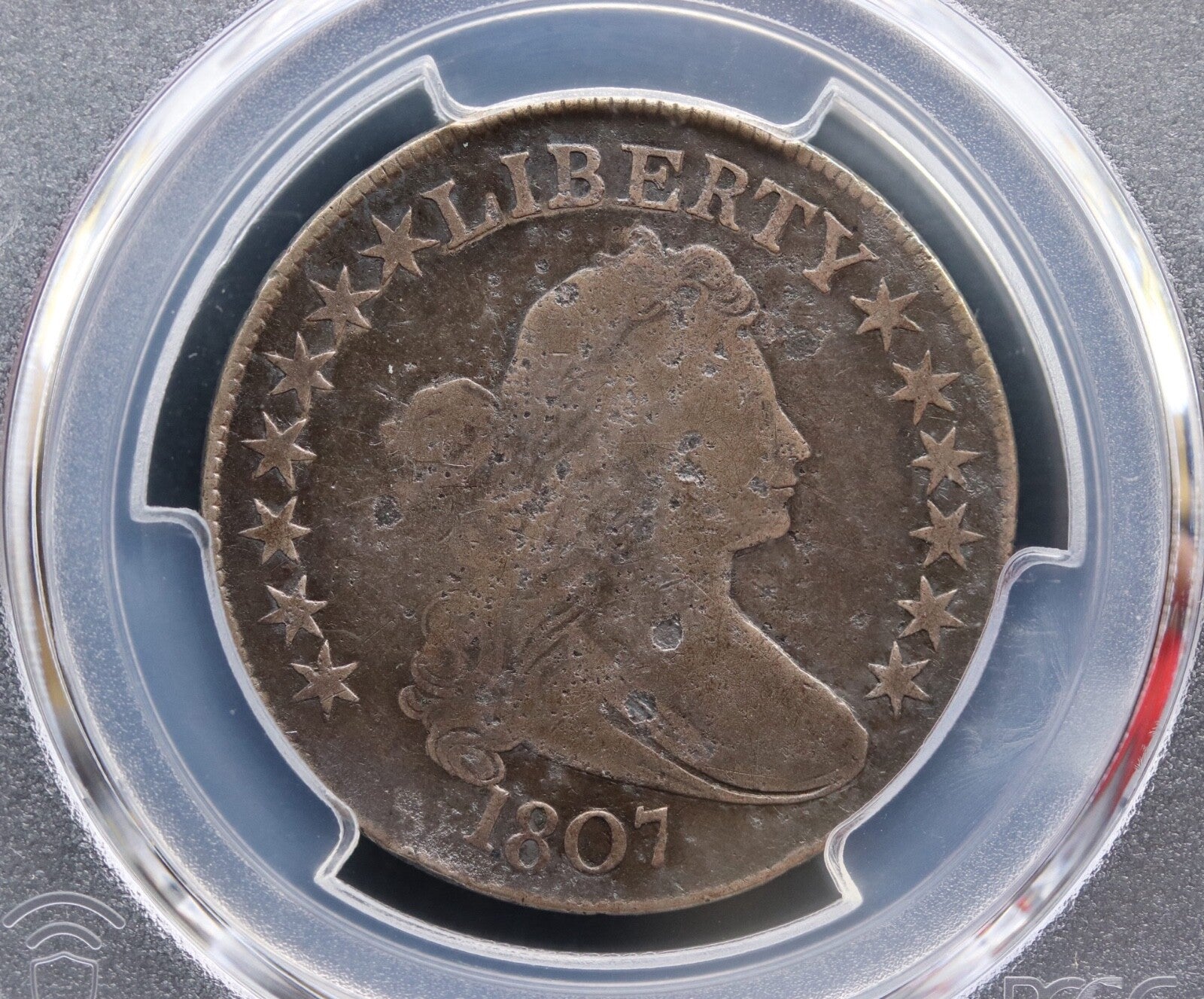 1807 Draped Bust Half Dollar PCGS Good Details Env Dam O-105 R1 50C