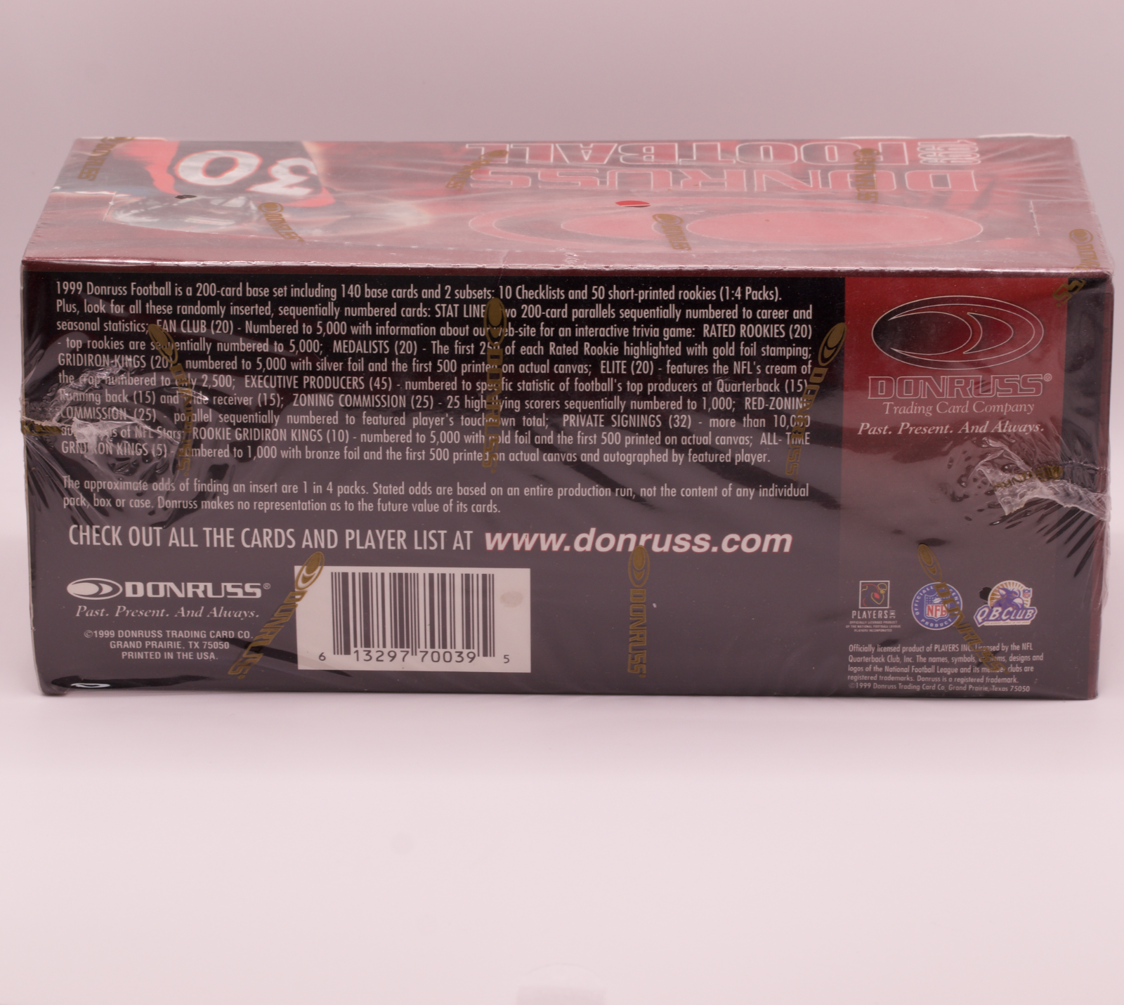 1999 Donruss Football Factory Sealed Hobby Box 24 Packs 7 Cards Per Pack NFL
