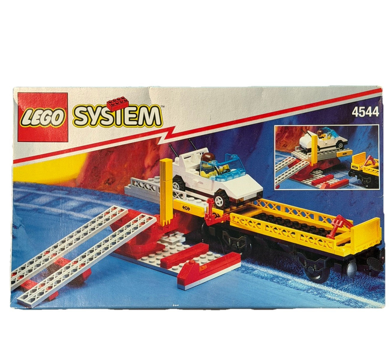 Vintage LEGO 4544 Car Transport Wagon Trains Sealed New 1994 Rare 9V