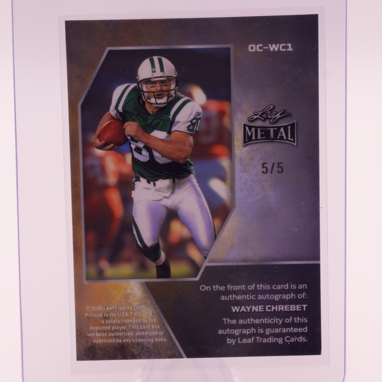 2026 Leaf Metal Wayne Chrebet Autograph 5/5 New York Jets Hofstra Football Card