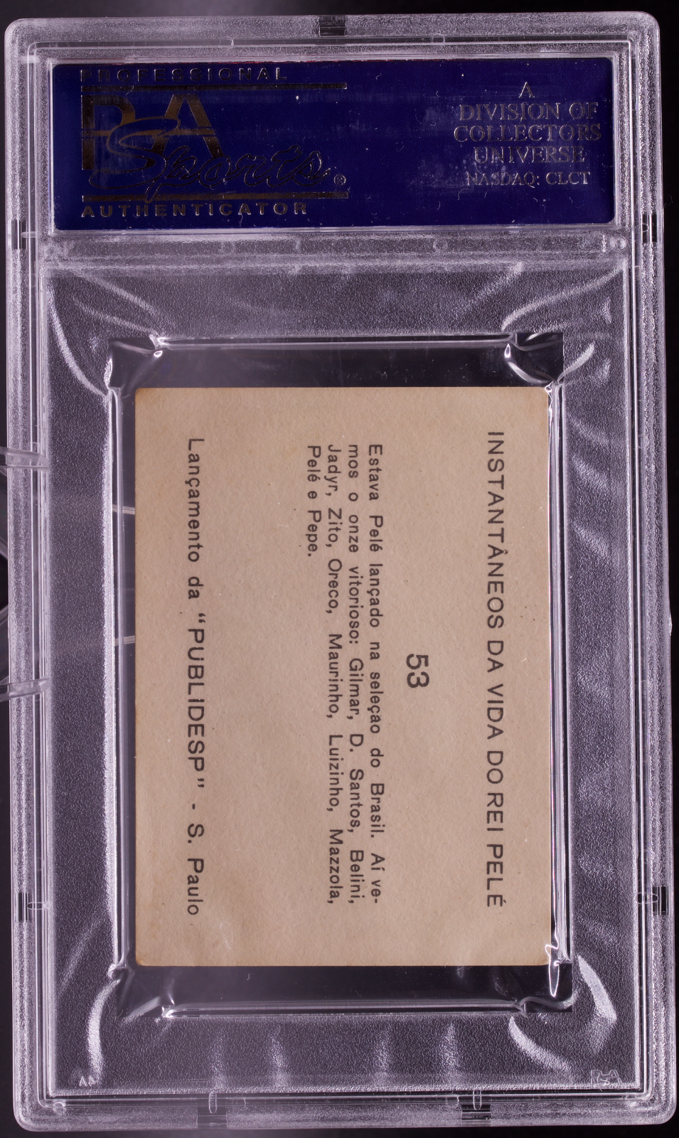 1964 Instantaneos Da Vida #53 Pele PSA 4 VG-EX Brazil Team Lineup Soccer Card