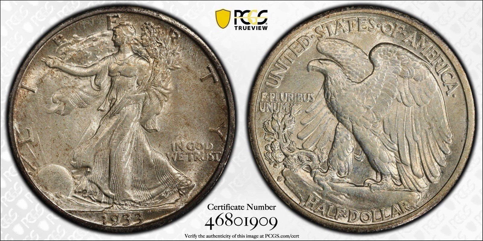 1933-S Walking Liberty Half Dollar PCGS MS64 Better Date San Francisco 50C