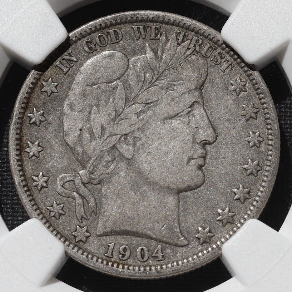 1904-O Barber Half Dollar NGC VF25 • New Orleans Mint • Key Barber Series