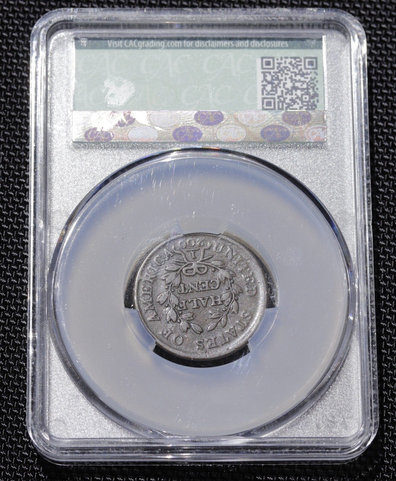 1804 Draped Bust Half Cent CAC VF Details • Cleaned • Crosslet 4, Stems • C-10
