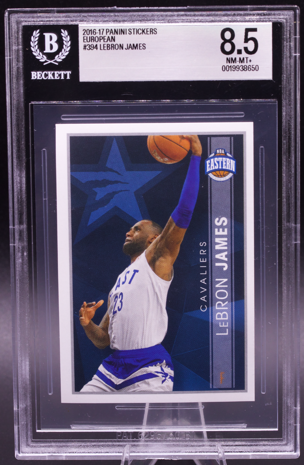 2016-17 Panini European Sticker LeBron James #394 BGS 8.5 NM-MT+ All-Star Cavs
