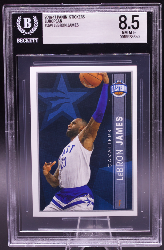 2016-17 Panini European Sticker LeBron James #394 BGS 8.5 NM-MT+ All-Star Cavs