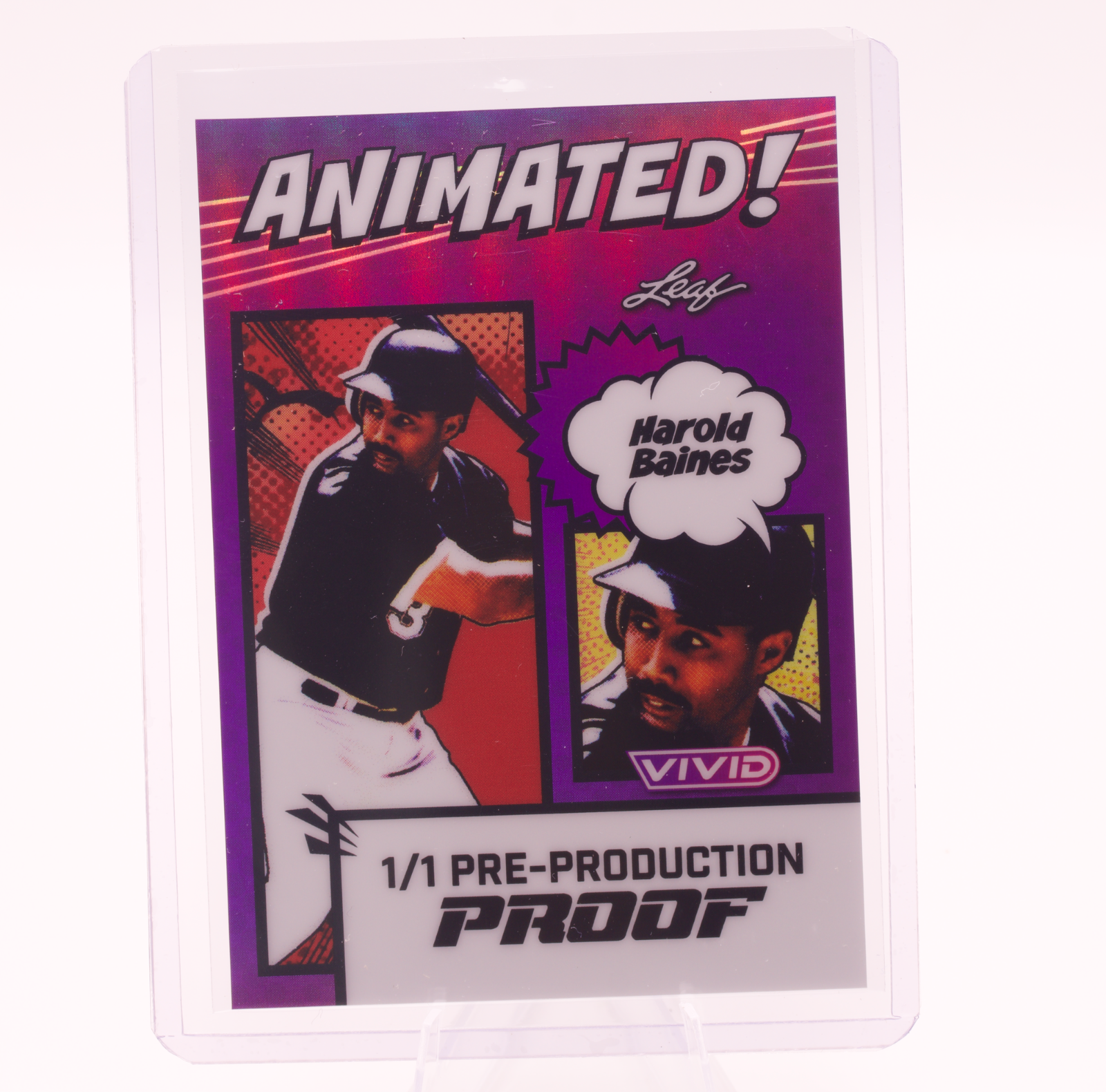2025 Leaf Vivid Animated Harold Baines 1/1 Pre-Production Proof White Sox HOF