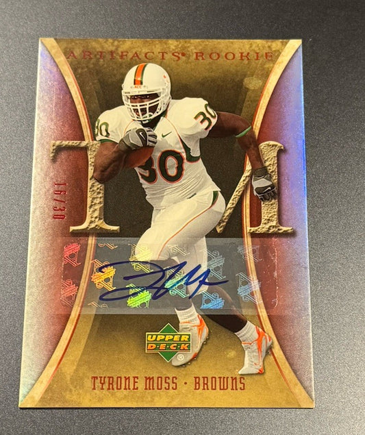 2007 Upper Deck Artifacts Tyrone Moss Rookie Auto #/30 #199
