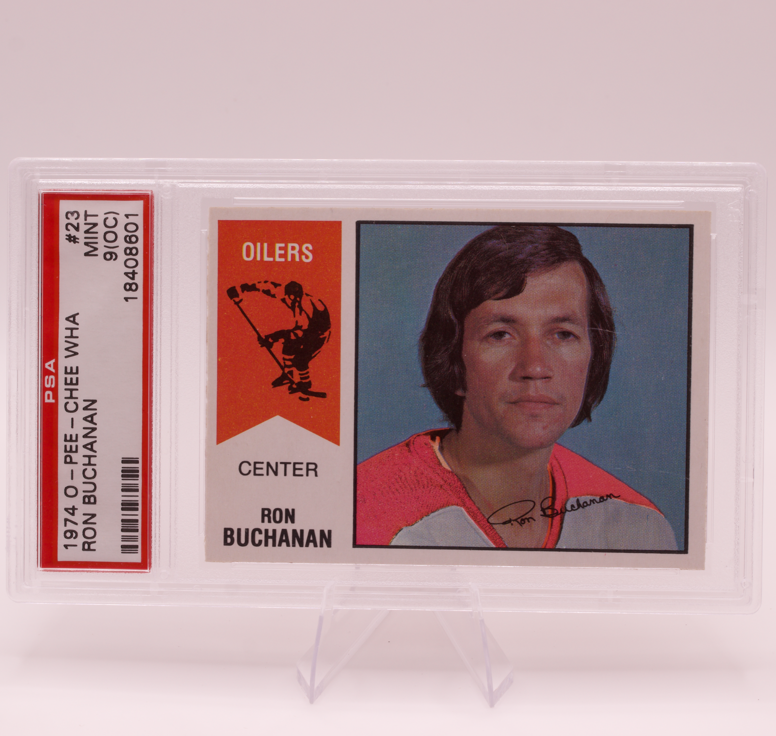 1974 O-Pee-Chee WHA Ron Buchanan #23 PSA 9 OC MINT Edmonton Oilers Hockey