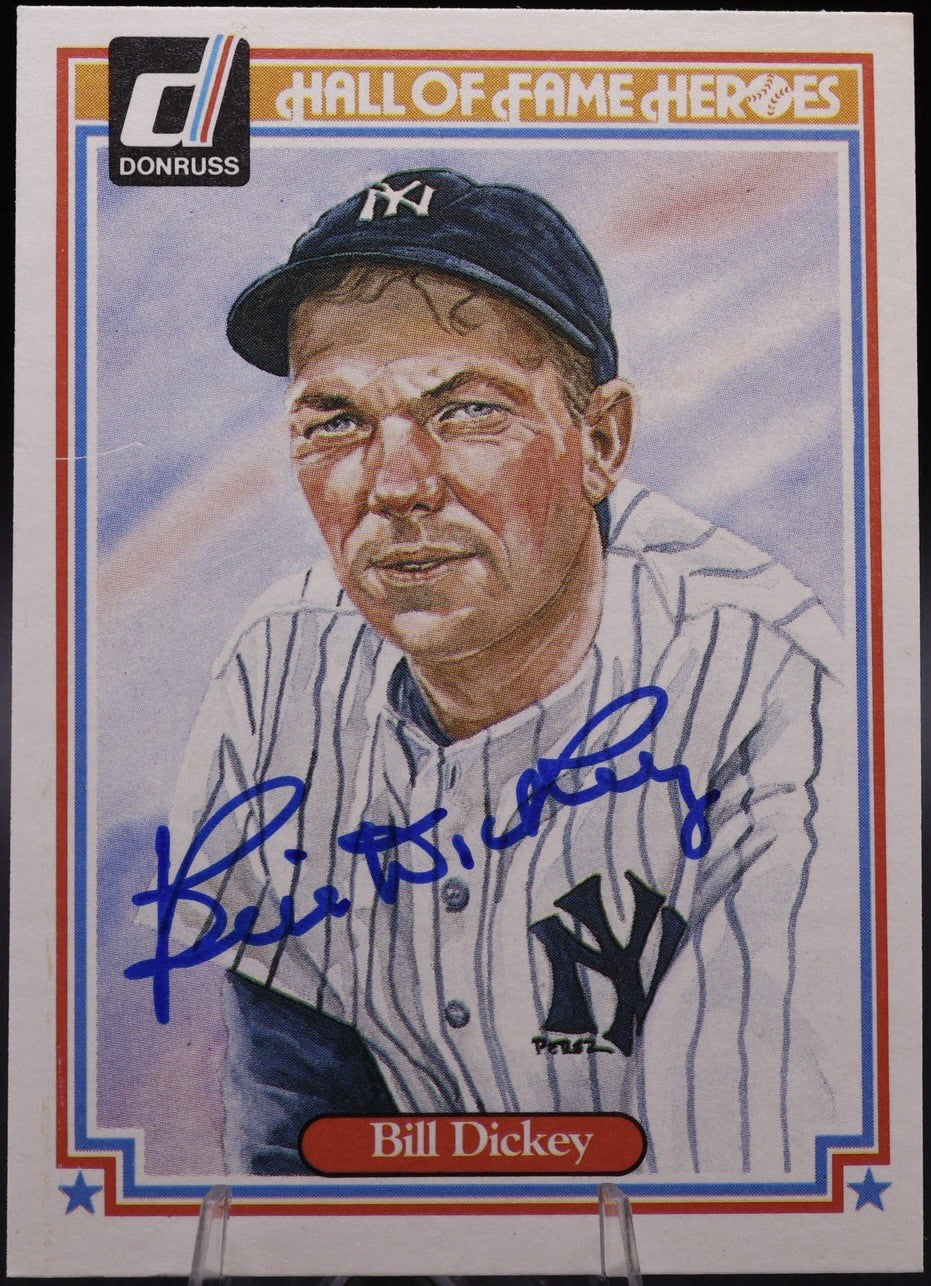 1983 Donruss Bill Dickey HOF Autograph Yankees Catcher Hall of Fame Heroes