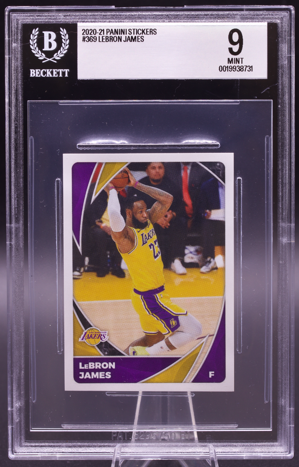 2020-21 Panini Stickers LeBron James #369 Beckett 9 Mint Lakers