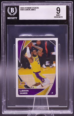 2020-21 Panini Stickers LeBron James #369 Beckett 9 Mint Lakers
