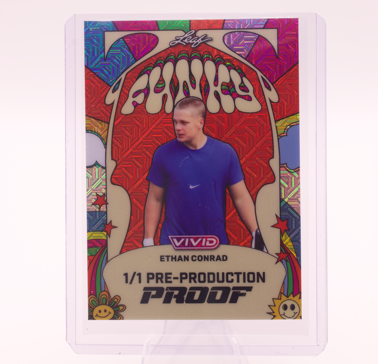 2026 Leaf Vivid Ethan Conrad Funky 1/1 Pre-Production Proof Cubs Prospect Card
