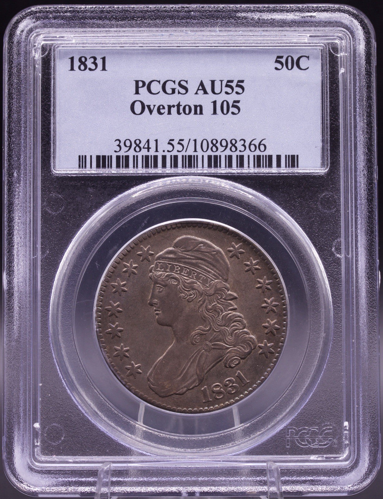 1831 Capped Bust Half Dollar O-105 PCGS AU55 Original Toned Early US Silver Coin