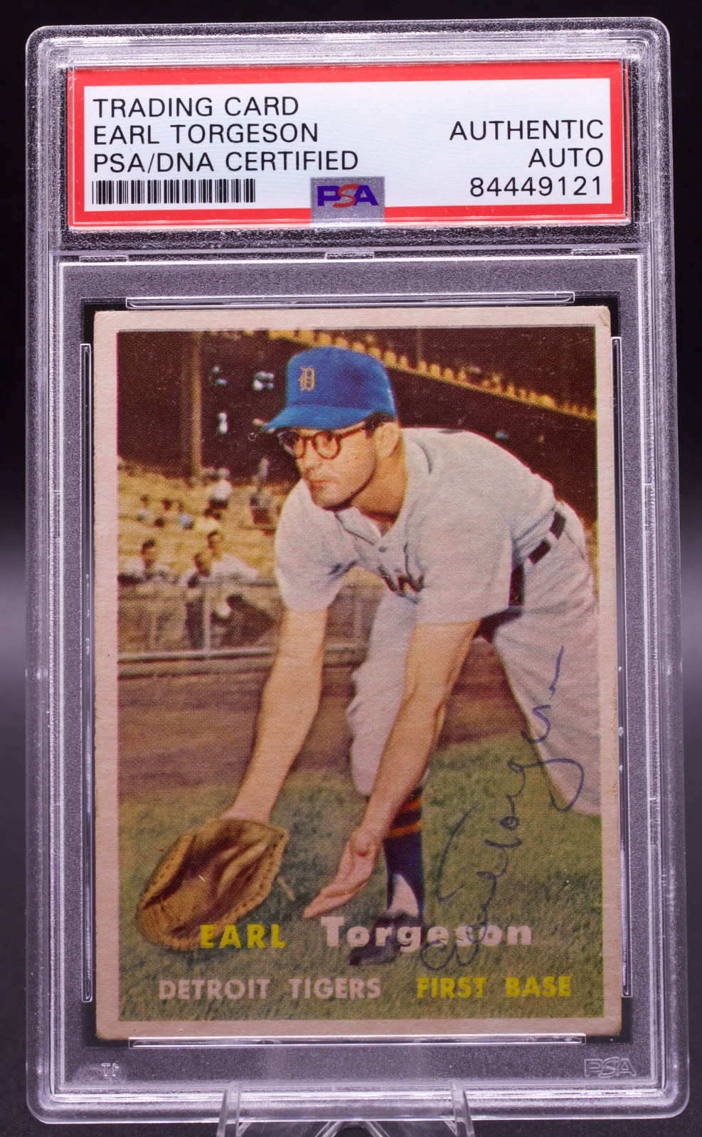 1957 Topps Earl Torgeson #357 PSA Authentic Auto Signed Detroit Tigers Vintage
