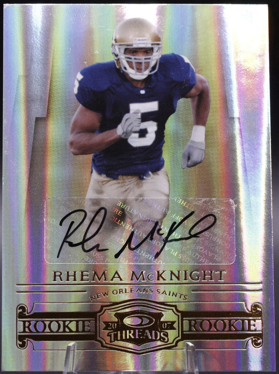 2007 Donruss Threads RHEMA McKNIGHT Rookie Auto /999 • Notre Dame WR • Saints