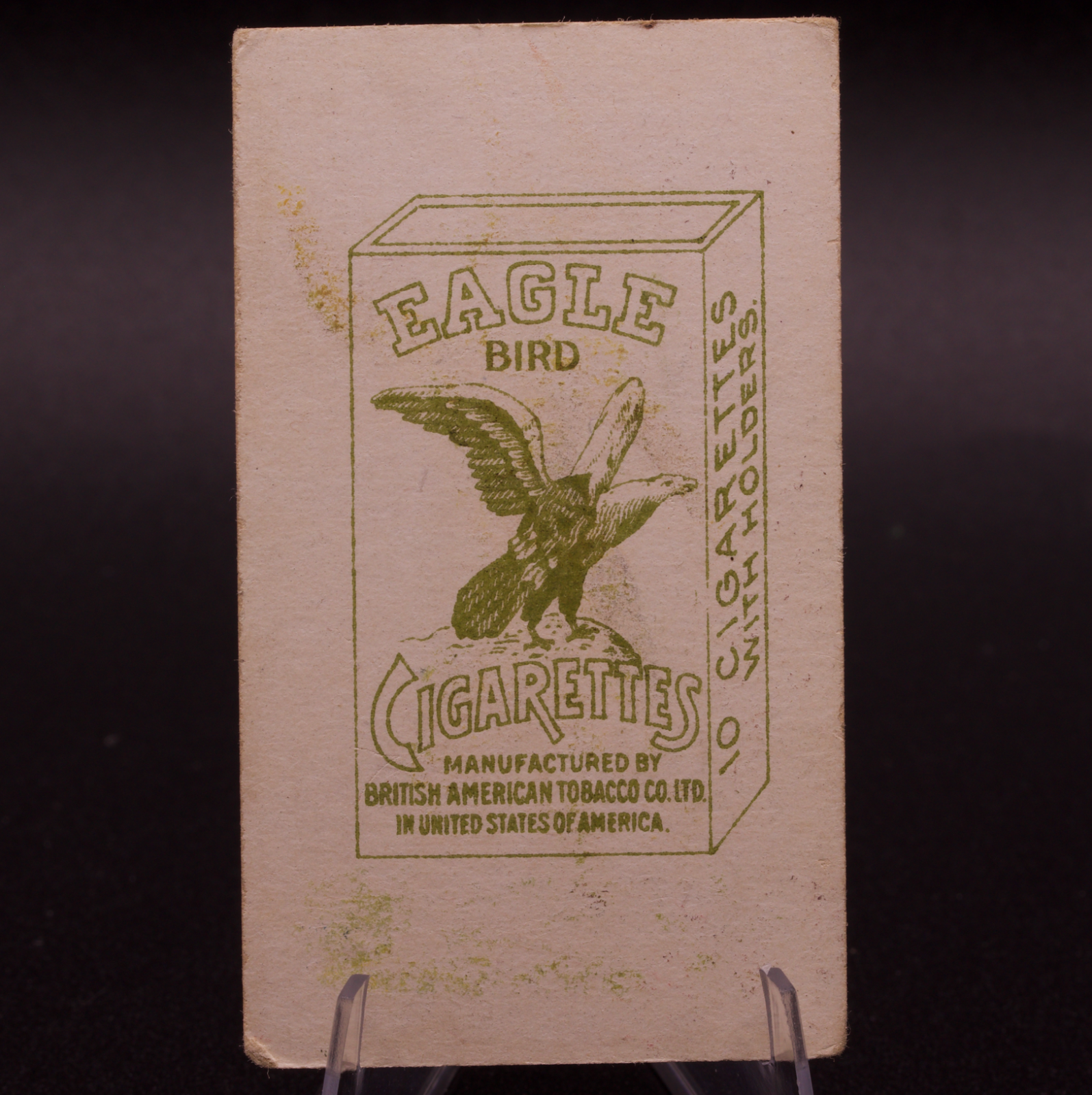 Antique British American Tobacco Eagle Bird Siamese Cigarette Card Thai Script
